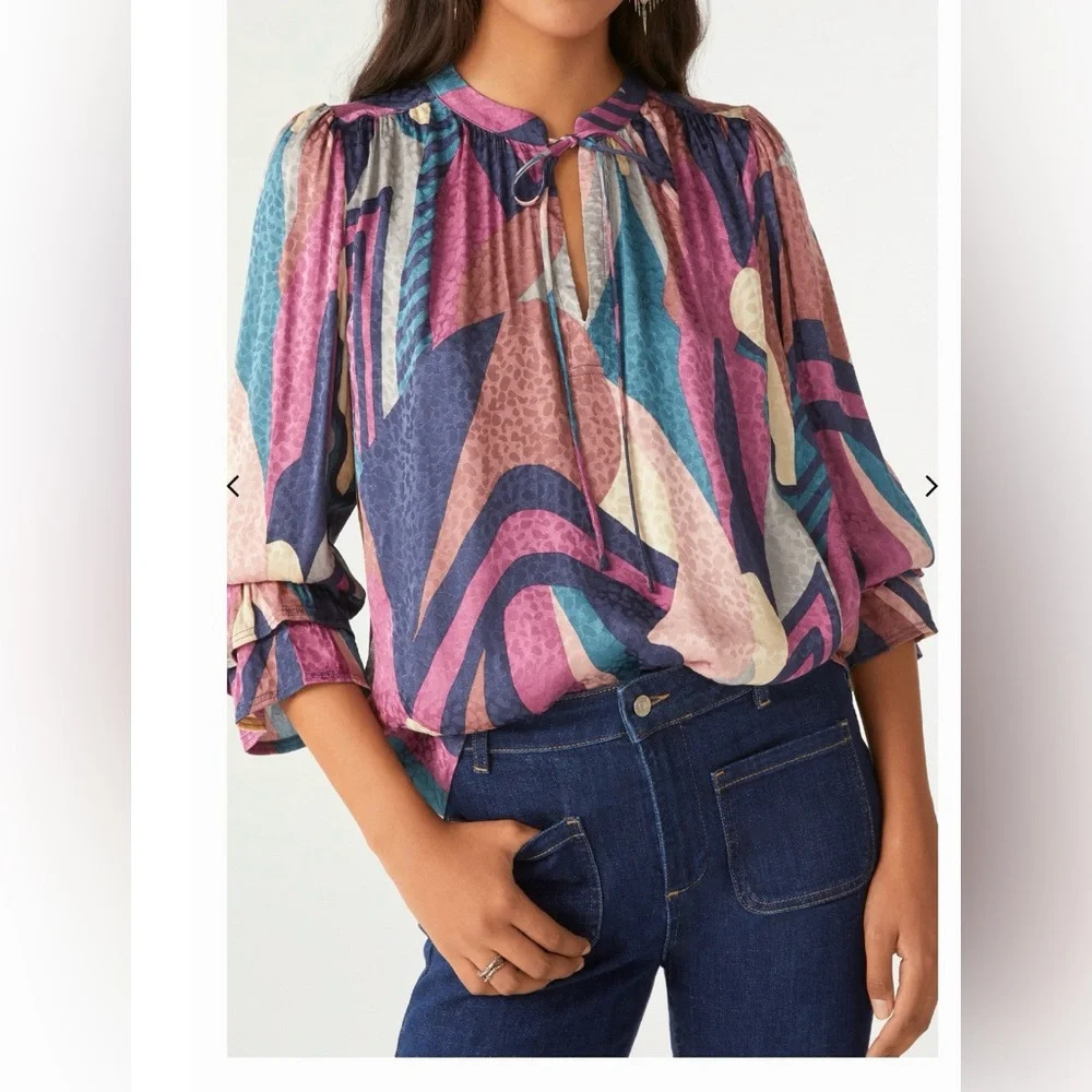 BA&SH Wim Top Long Preppy Blouse Size 2 NWT - Picture 1 of 13